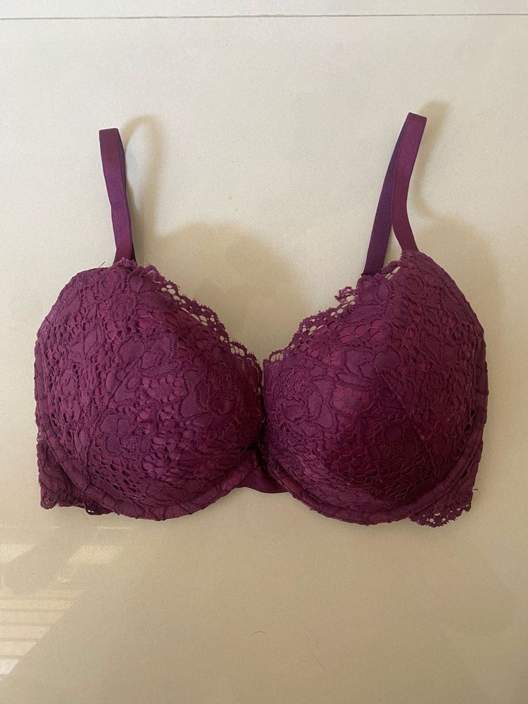 Elegant burgundy Lace Bra
