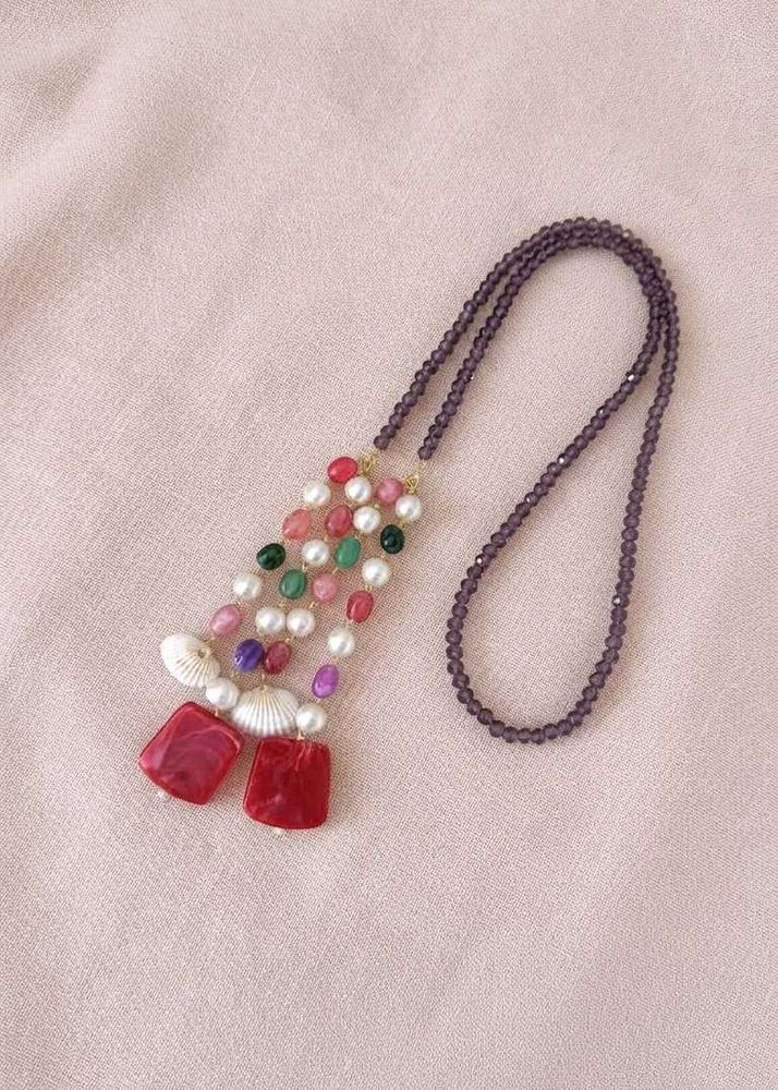 Bohemian Beaded Tie Knot Necklace