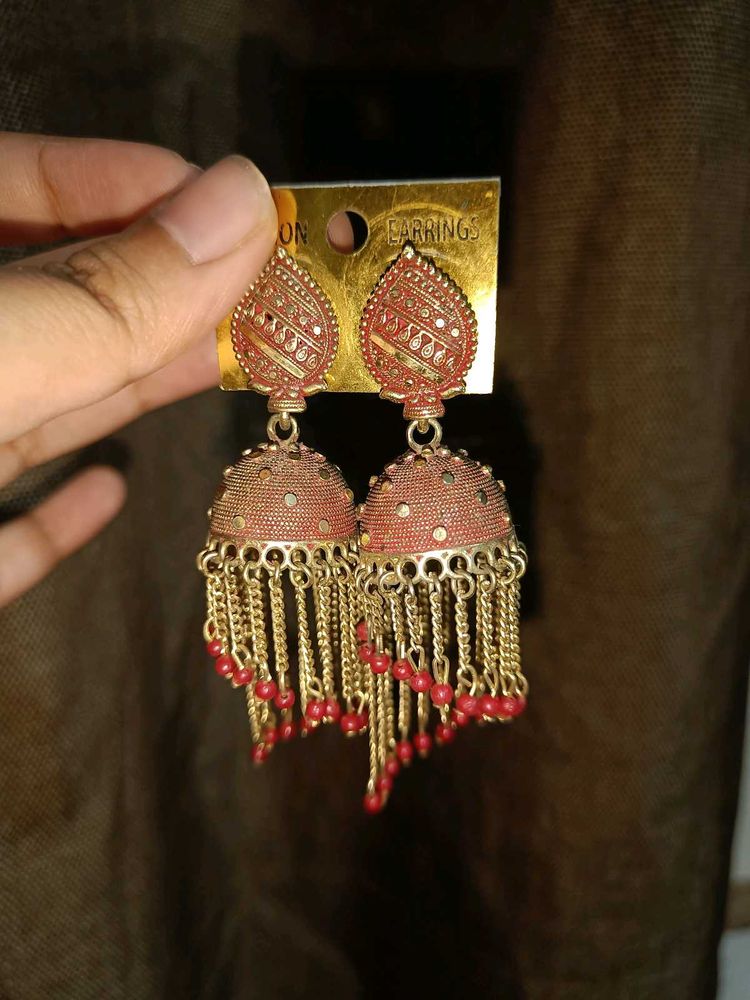New Red Jhumka