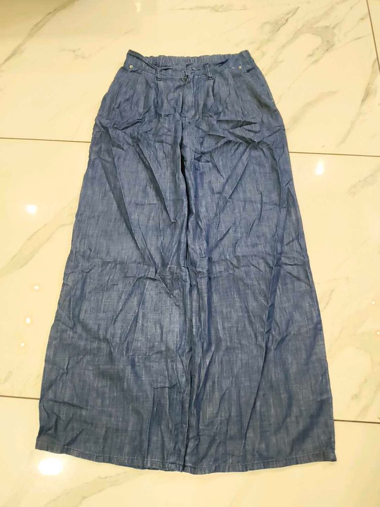 Denim Wide Leg Pants
