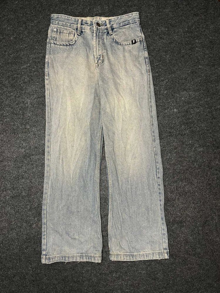 Y2k Light Wash Wide Leg Baggy Jeans