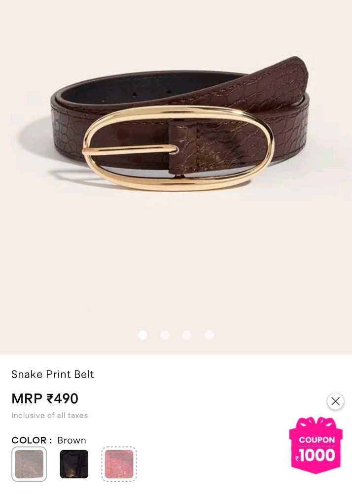 🔥Savana Snake Print Belt with Gold Buckle