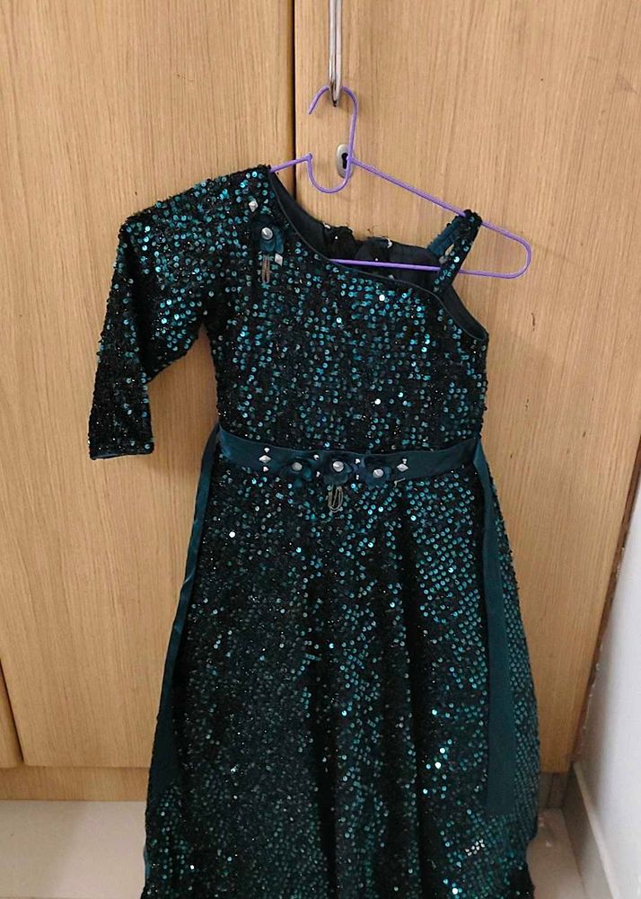 Sparkling Teal Sequin Gown