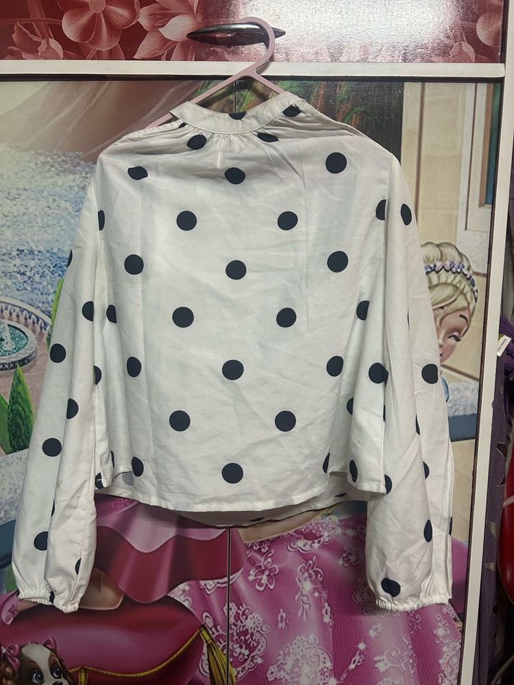 White Polka Dot Blouse
