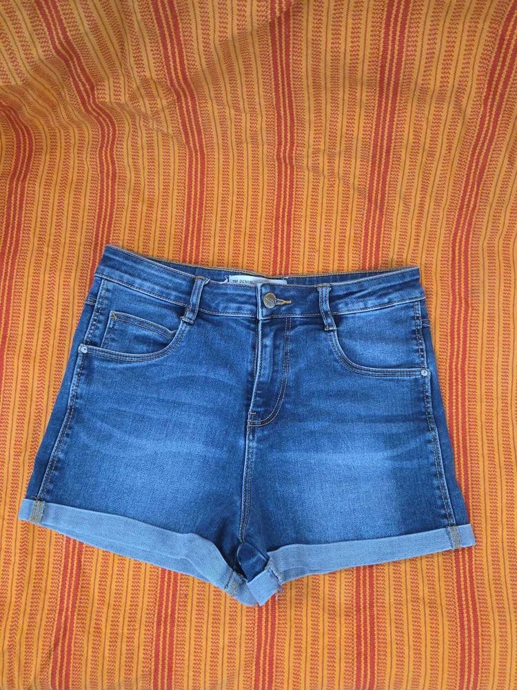 Zara High Waisted Denim Shorts