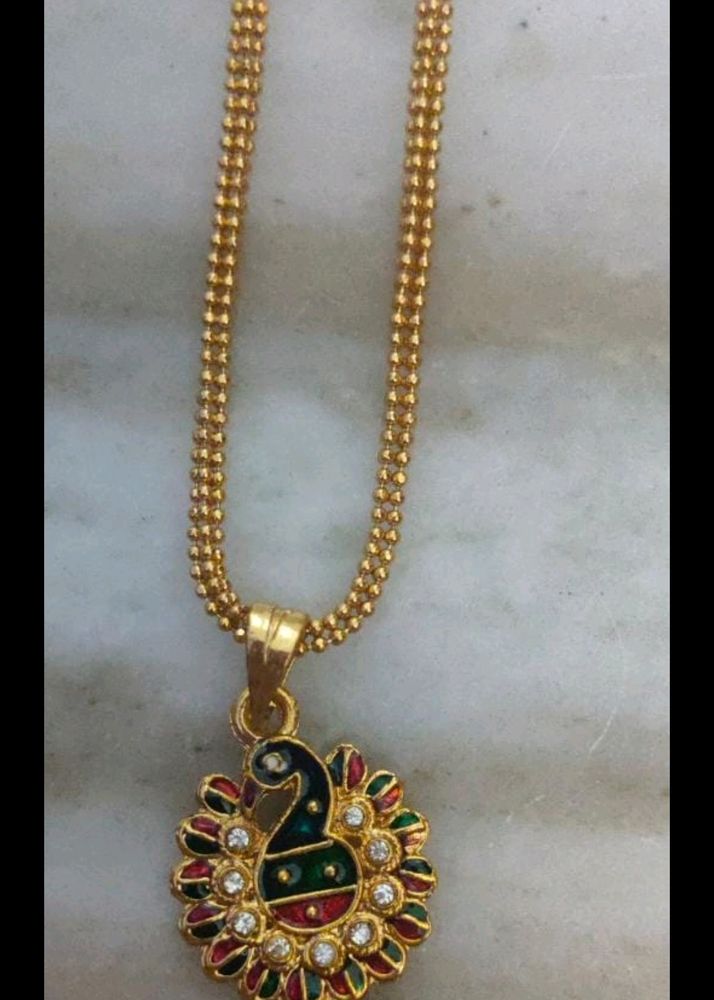 Neck Chain With Peacock Locket