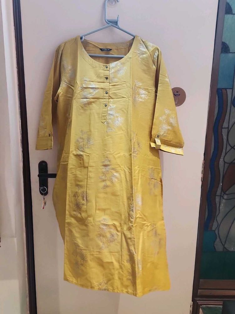 Yellow Silk Kurta