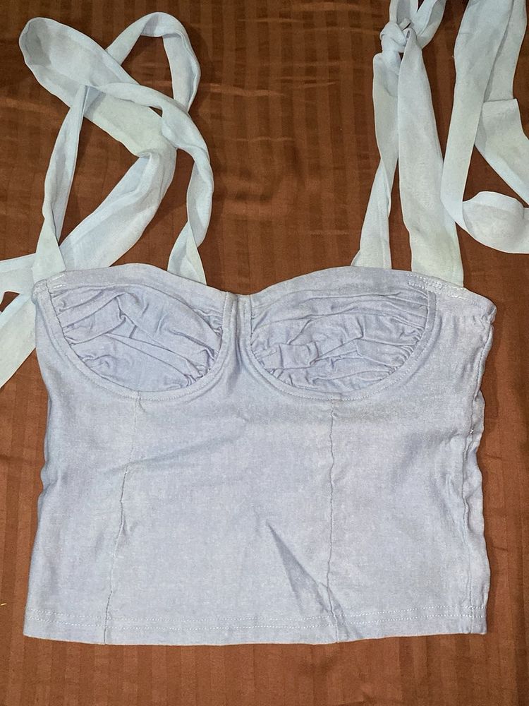 Chic Ruched Bustier Crop Top