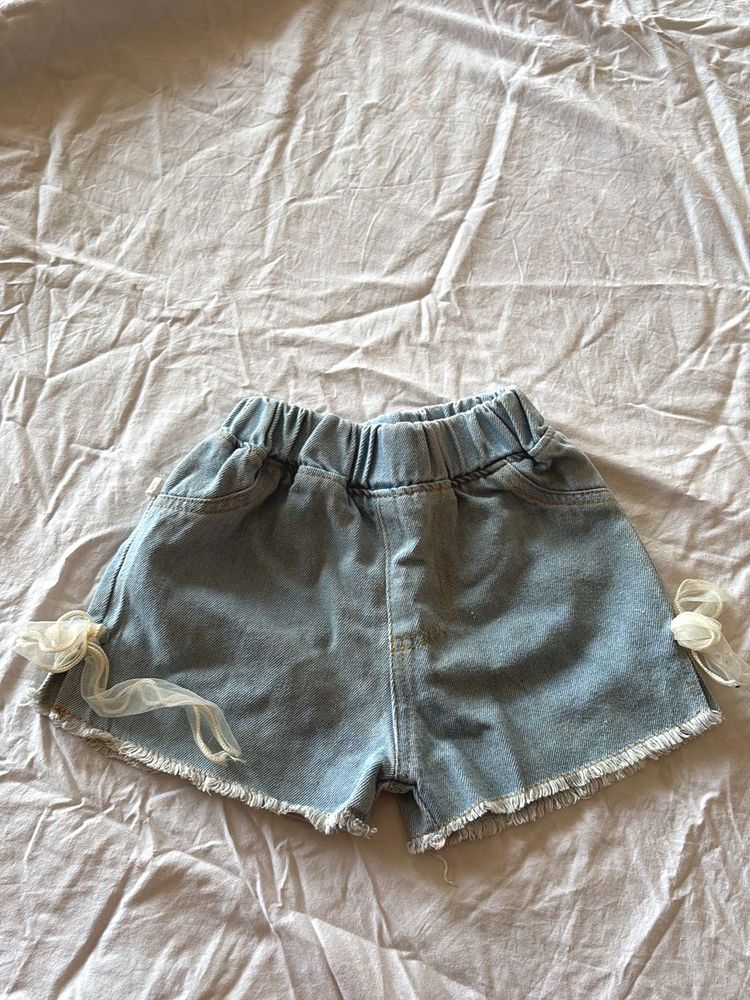 kids Cute Denim Shorts with Bows