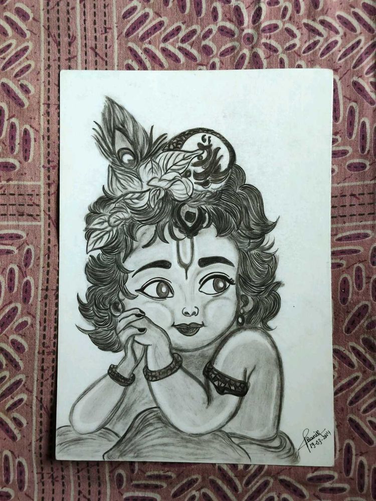 Handmade Lord Krishna Sketch
