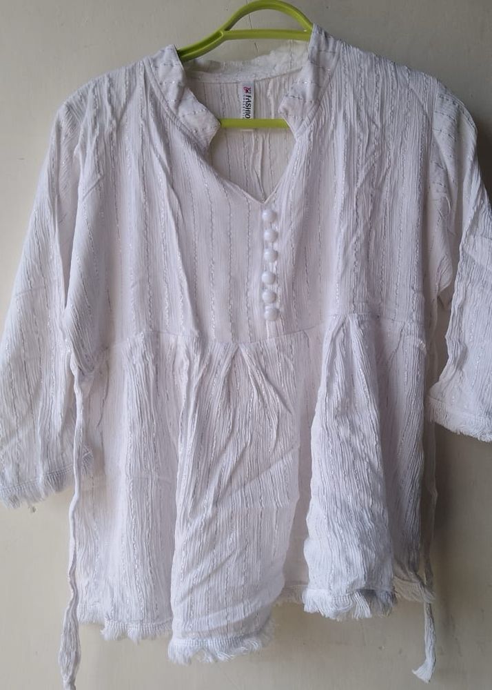 Womens White Aesthetic Top
