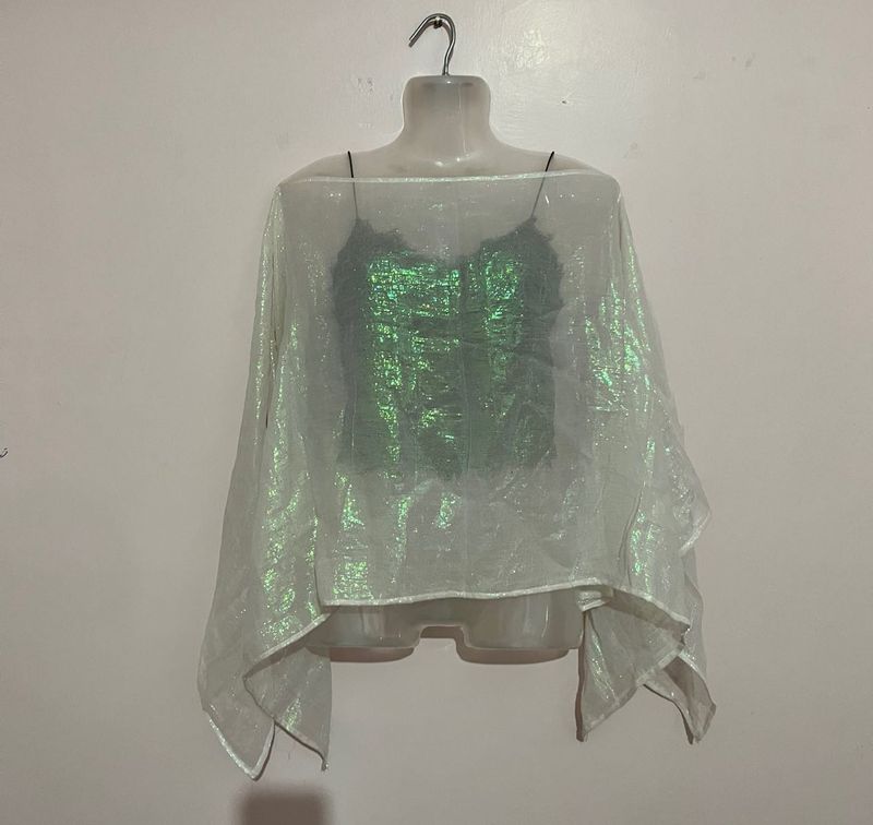 y2k Sheer Mermaid Overlay Top without inner