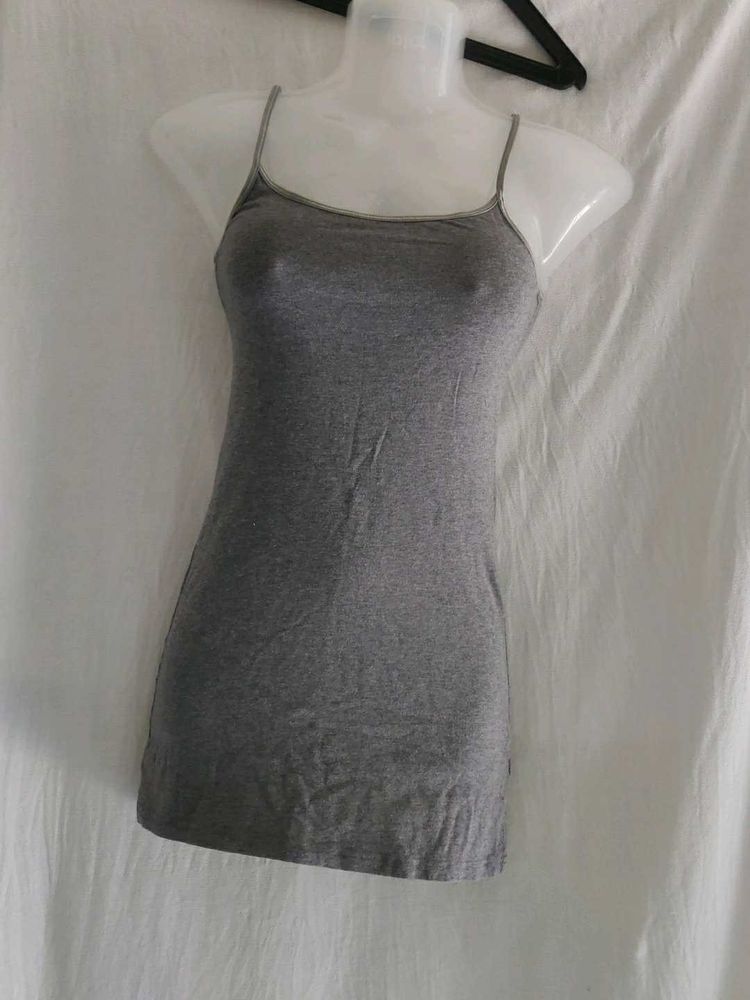 H&amp;M Grey Spaghetti Strap Camisole Top