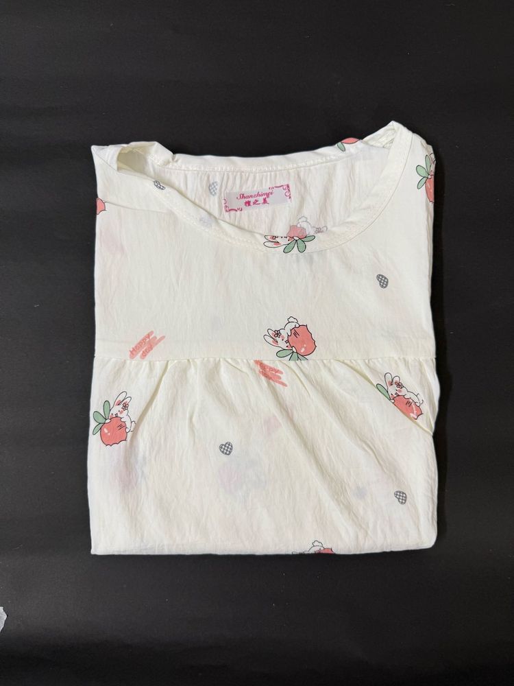 Cute Bunny &amp; Strawberry Night Dress