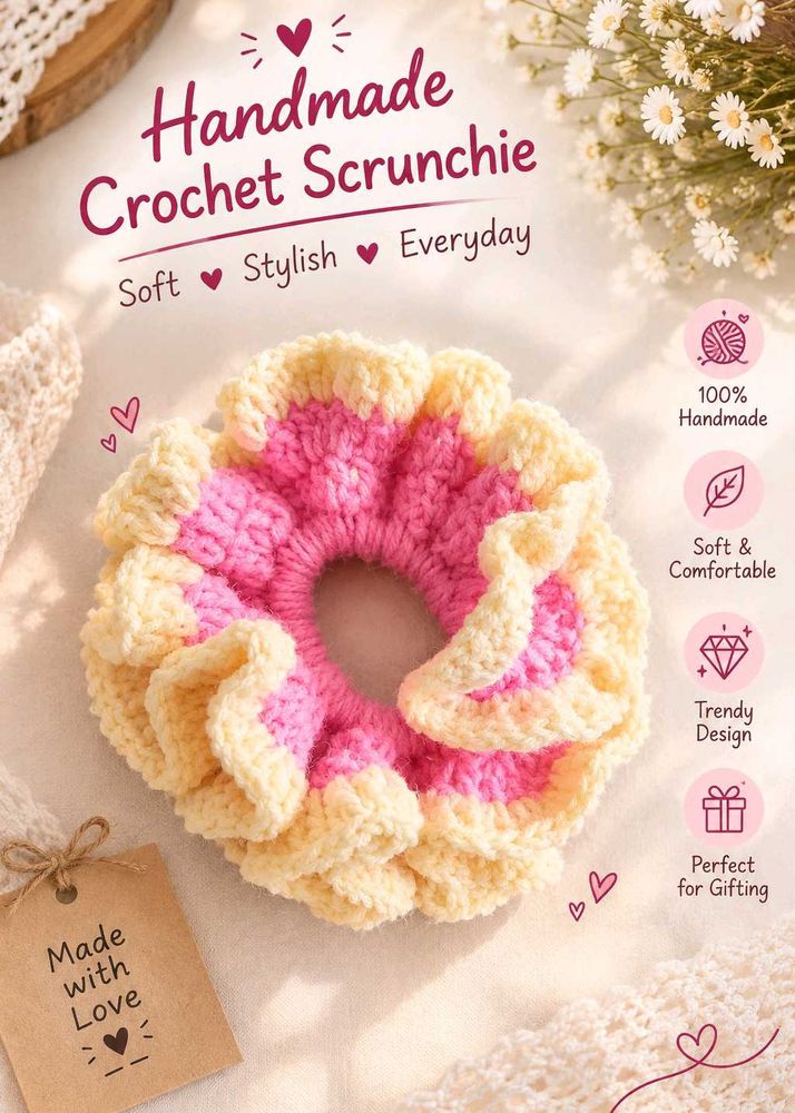 Handmade Crochet Scrunchie