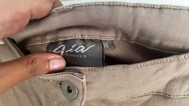 Gia Curves Beige Trousers