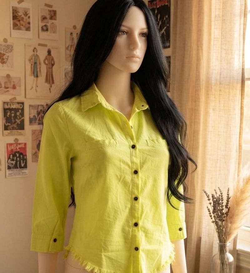 Neon light green Cropped Shirt
