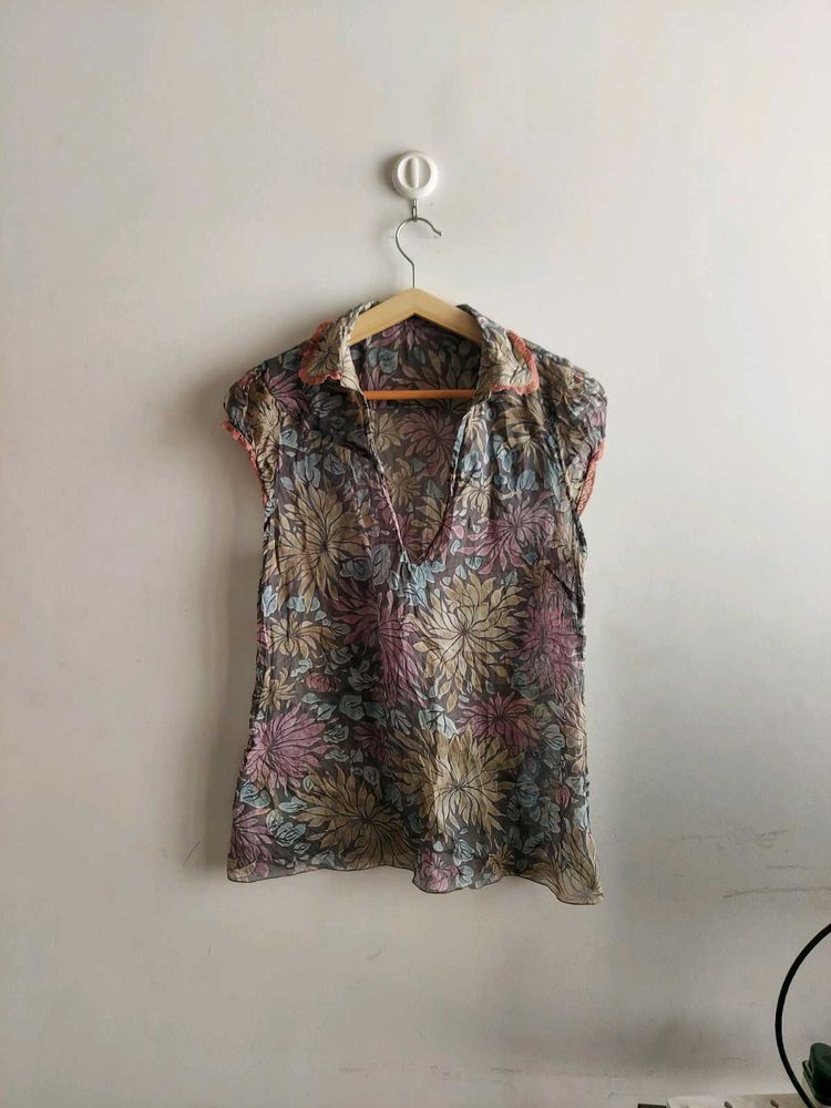 Massimo Dutti luxury 100% silk top