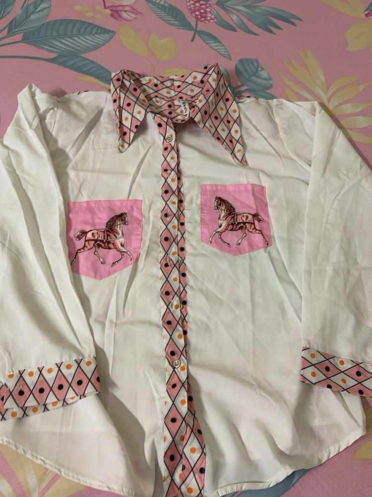 Unique Western Shirt with Horse Print