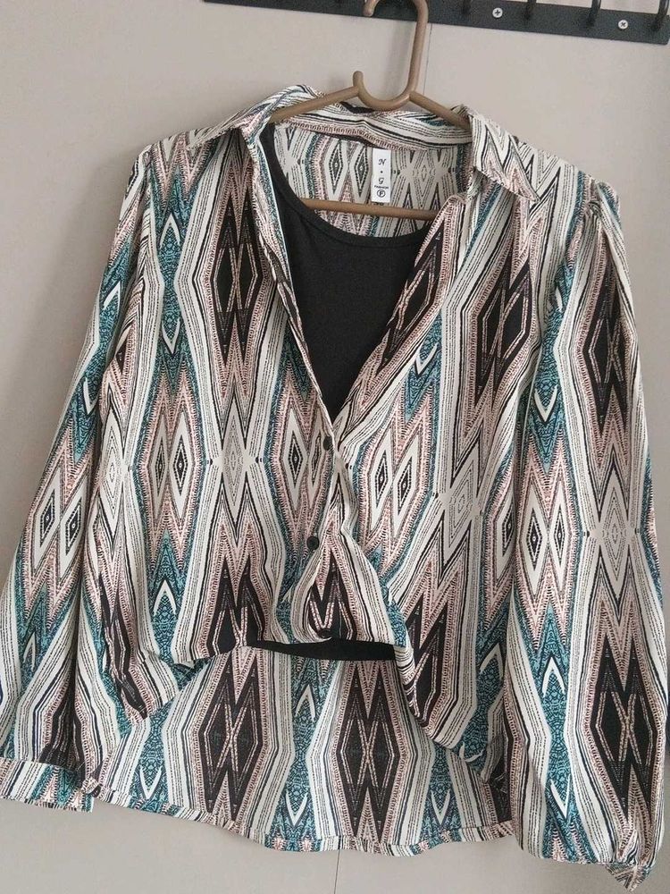 Geometric Print Blouse Fresh Ps Stock clearnece