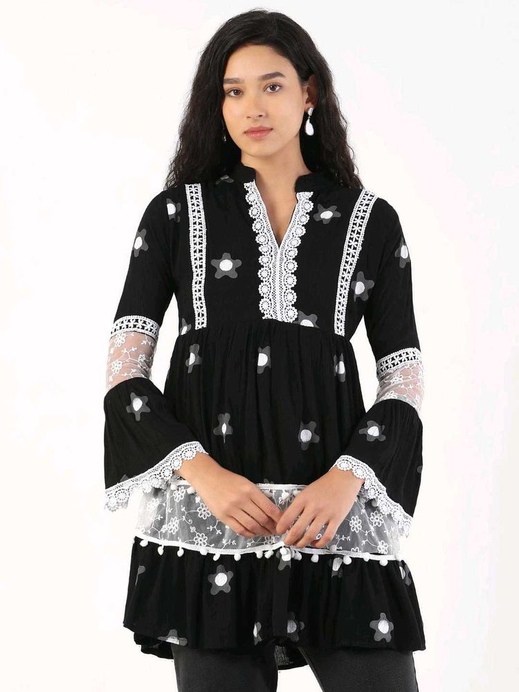 Elegant Black Floral Dress