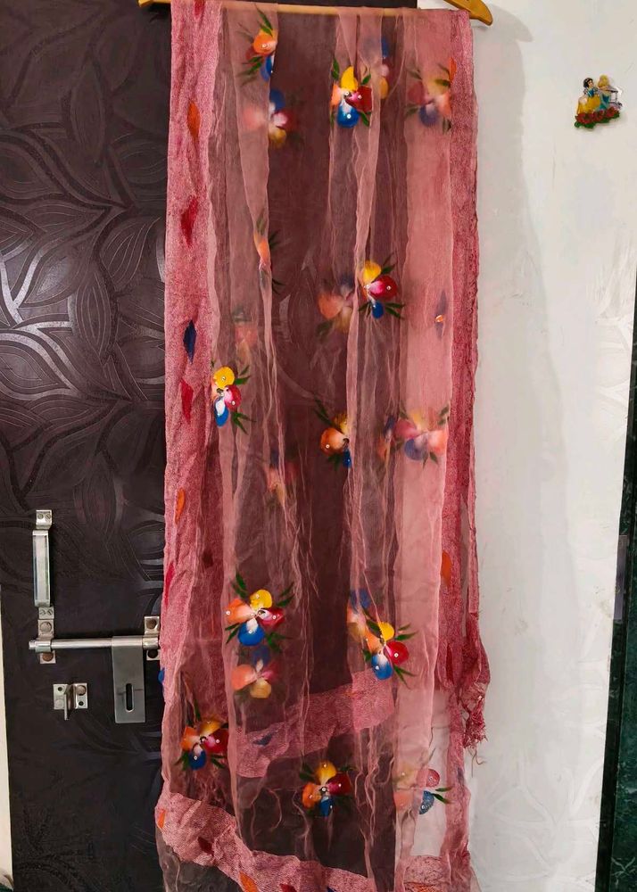 Hand-Painted Floral Dupatta
