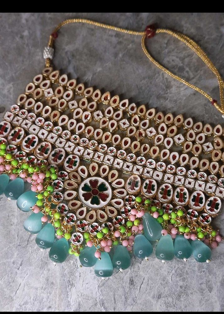 Sea Green Heavy Kundan Set