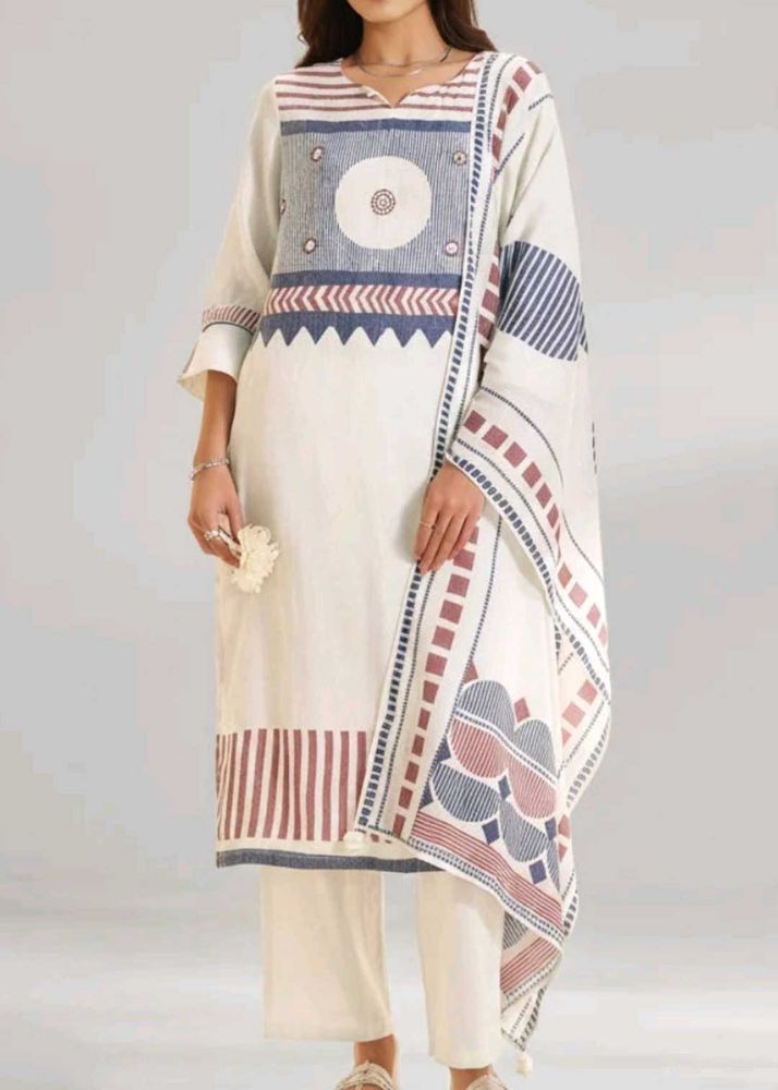 white Kurta Set with Dupatta