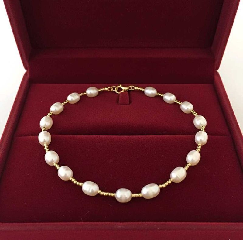 Elegant Pearl With Gold plated beads