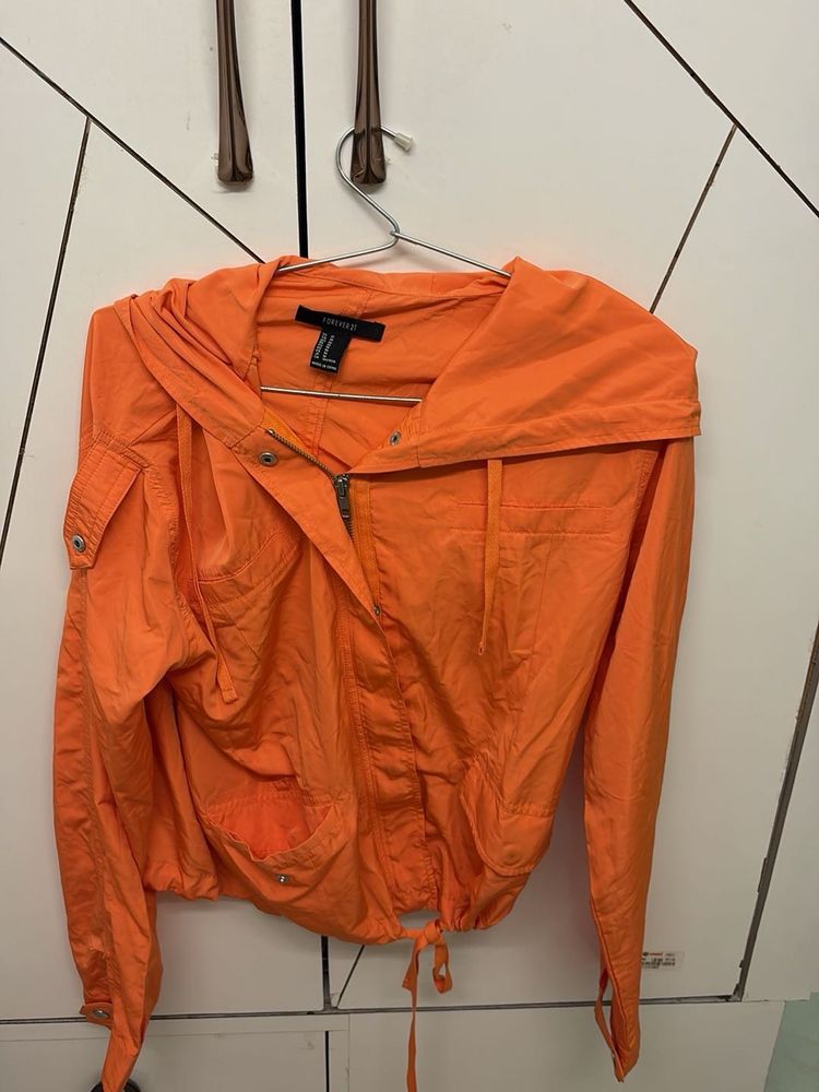Bright Orange Hooded Jacket