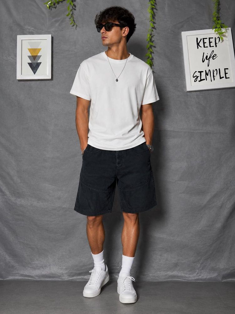 NEXT Men's Black Cargo Shorts