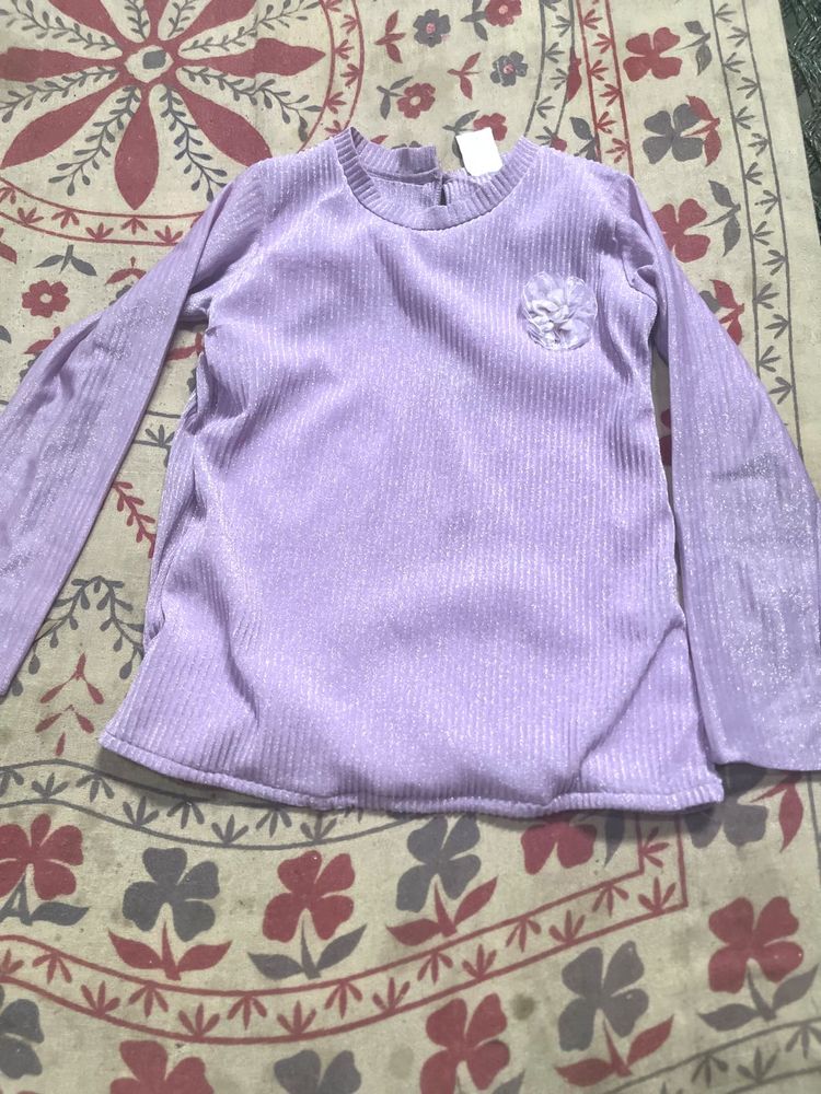 Sparkly Lavender Long Sleeve Top