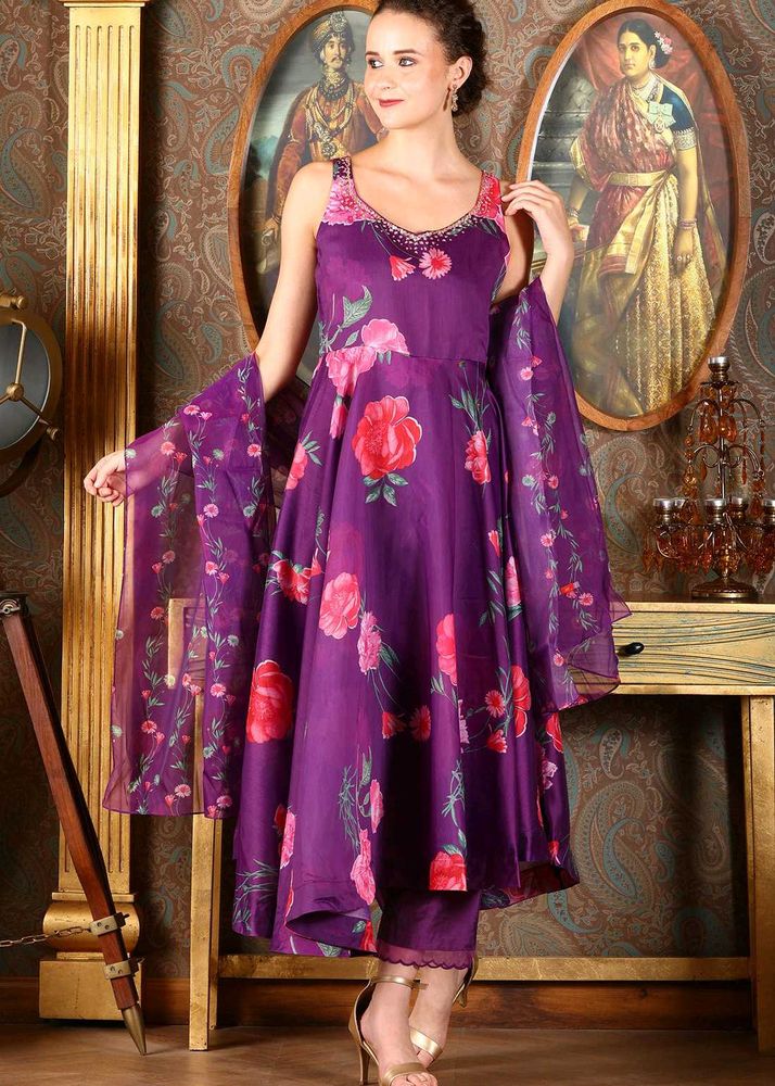 Beautiful Floral Kurta Set with Dupatta