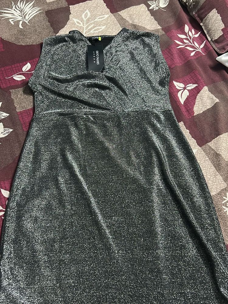 Tokyo Talkies Charcoal Grey Party Dress.