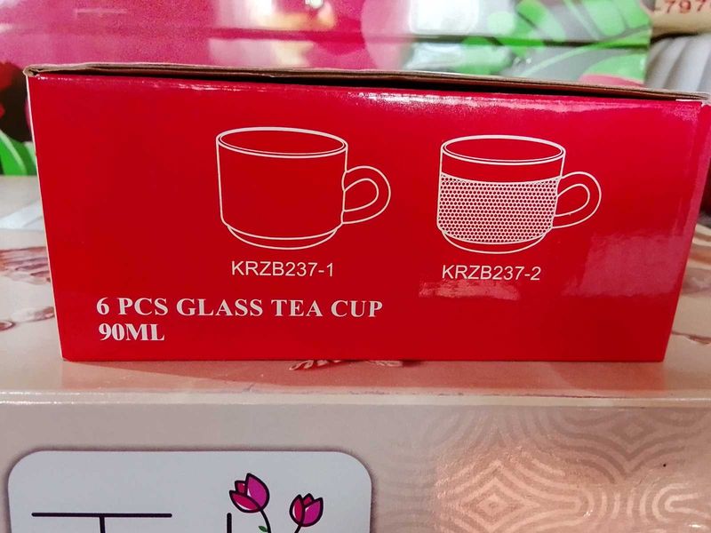 Set of 6 Glass Tea Cups