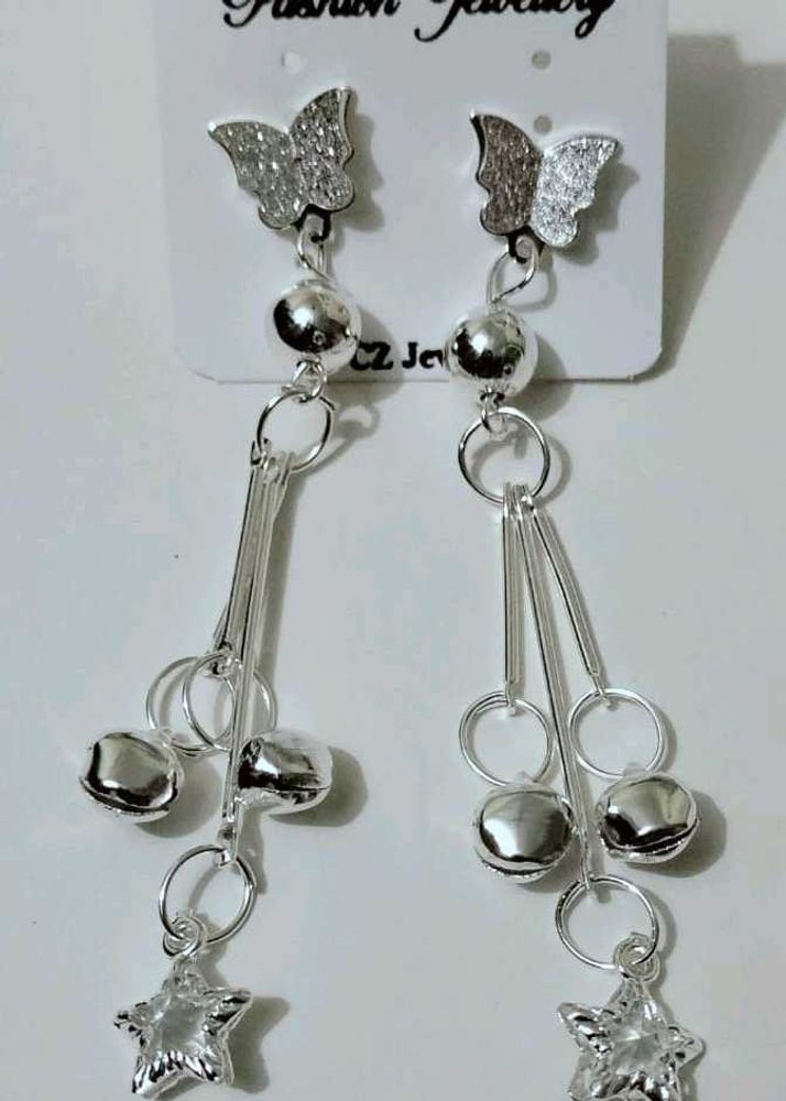 Sparkling Butterfly &amp; Star Dangle Earrings