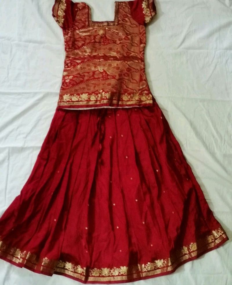 Kids Pattupavada and  blouse