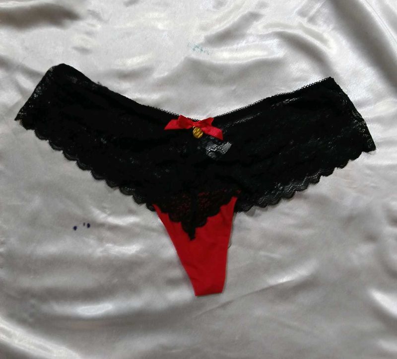 Black Lace &amp; Red Thong