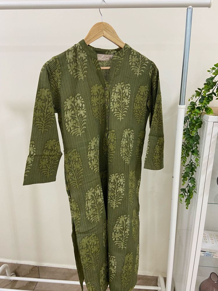 Daily office wear mehendi green kurti #diwali