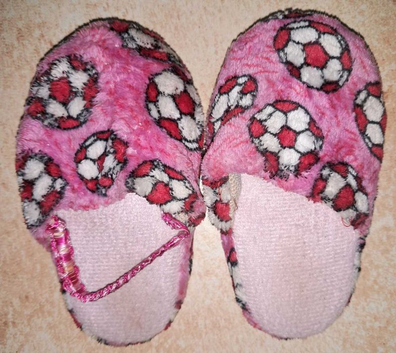 Cute Pink Soccer Ball Slippers