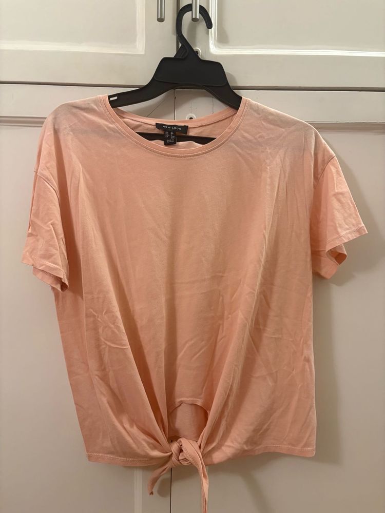 Pink Tie-Front T-Shirt