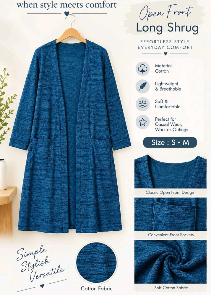 Open Front Long shrug