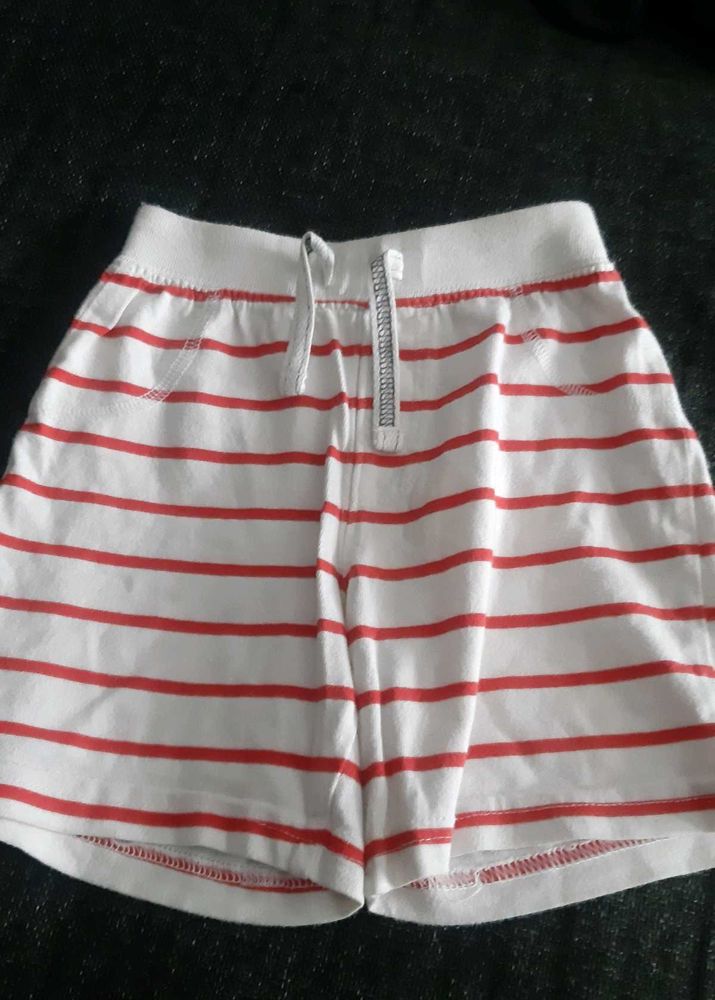 Red Striped Casual Shorts for kids