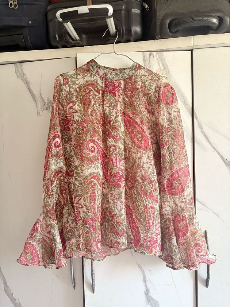 Boho Paisley Print Blouse