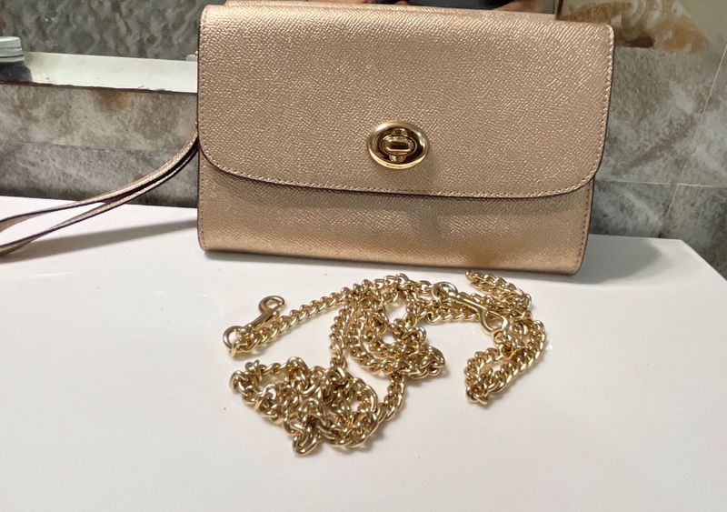 Authentic CoachRose Gold Party Sling