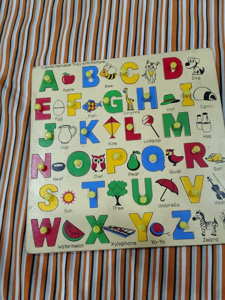 wooden alphabet board