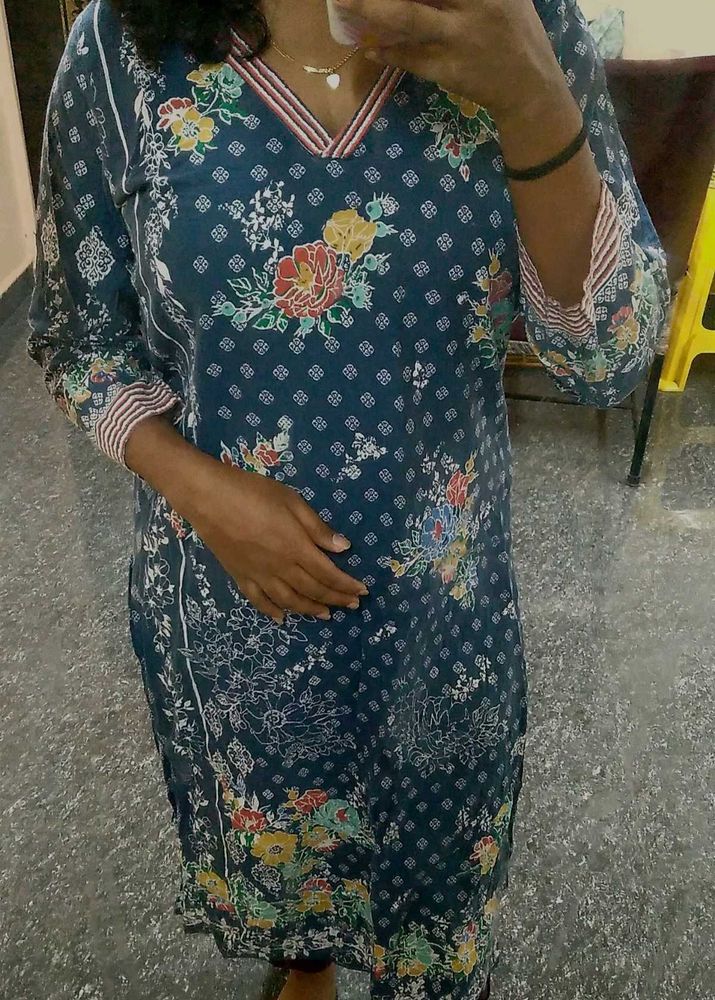 Beautiful Blue Floral Kurta