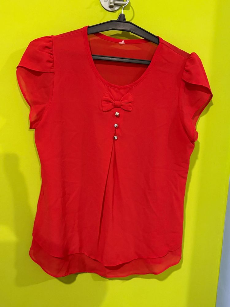 Red Bow Blouse