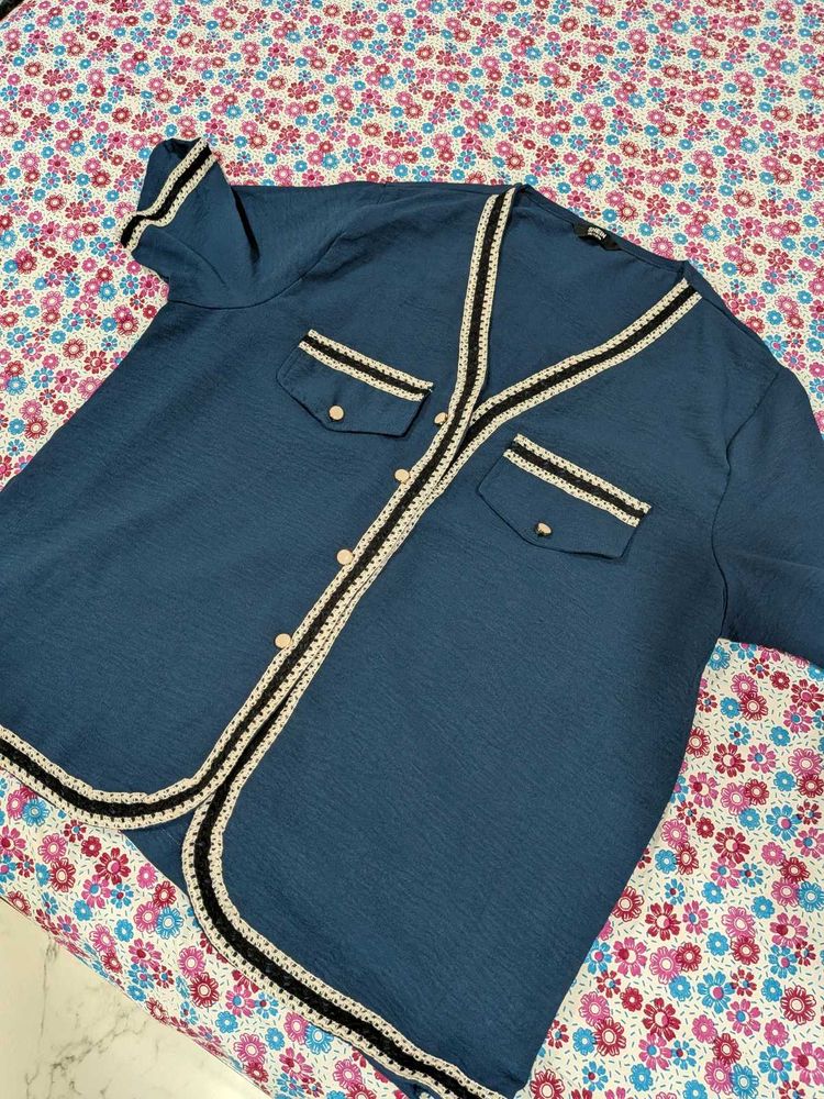 XXL Stylish Blue Cardigan Top