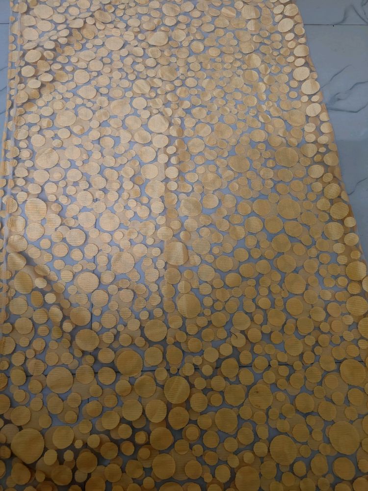 Peach Net Dress Material